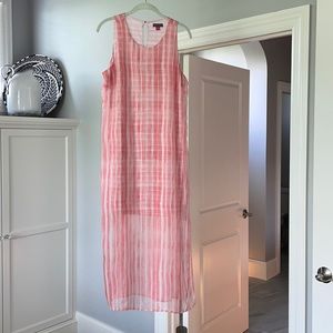 Vince Camuto sleeveless sheer dress, with mini shell underneath, side slits.